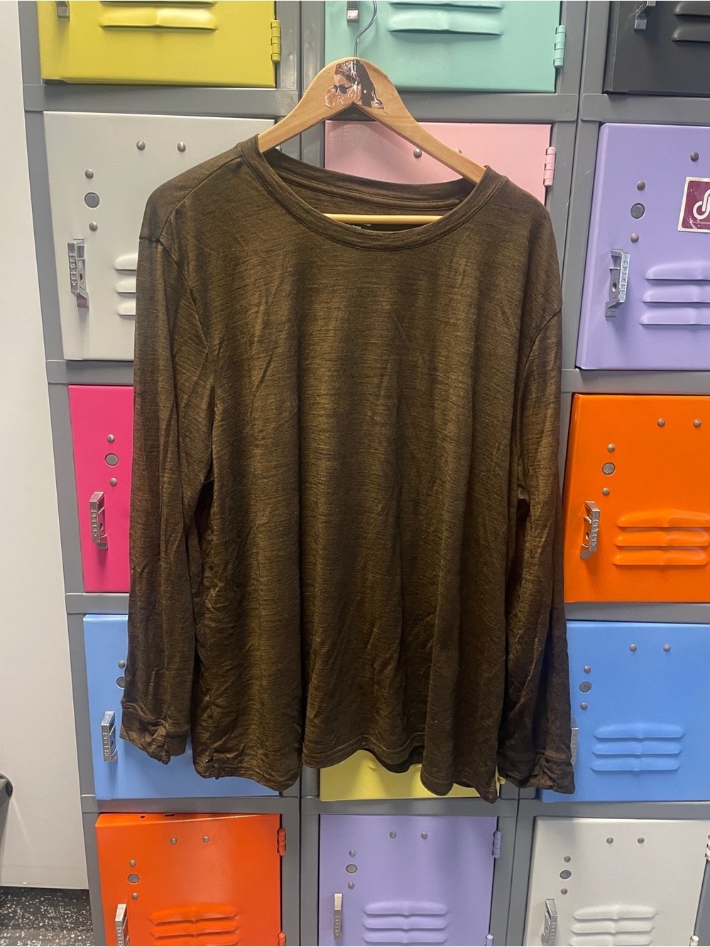 Bombas Men's Long Sleeve Crewneck Shirt - Olive Brown